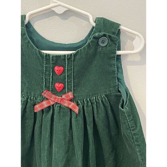Vintage Corduroy Christmas Jumper Overall Dress Little Girl - Size 24 Months - Picture 5 of 8